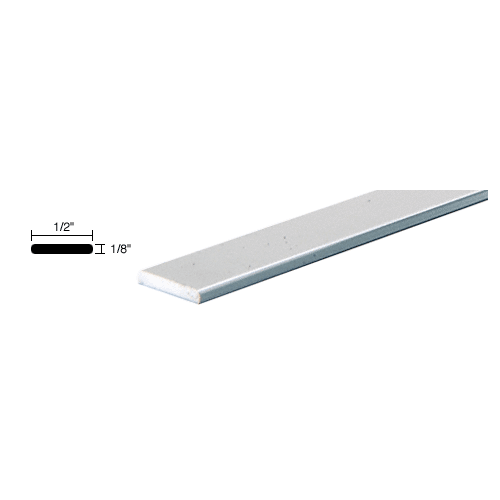 Brite Anodized 1/2" Aluminum Flat Bar Extrusion 12' Long - Canada Only
