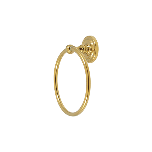 6-1/2" Diameter R Series Traditional Towel Ring Lifetime Polished Brass