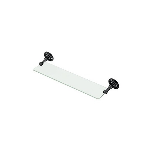 18" Glass Shelf in Paint Black