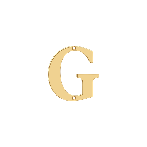 4" Height Residential House Letter Letter G Lifetime Polished Brass