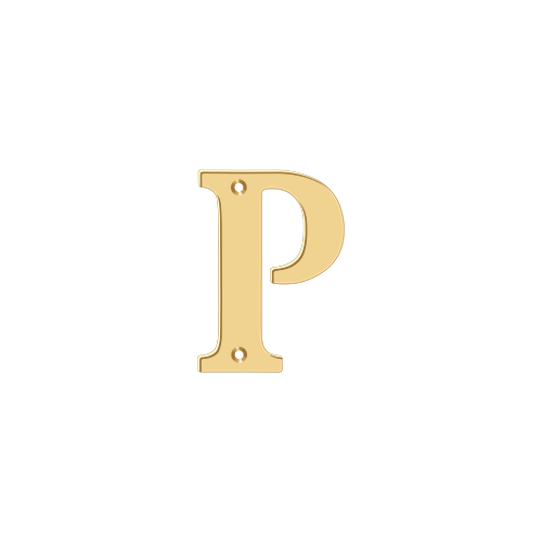4" Height Residential House Letter Letter P Lifetime Polished Brass