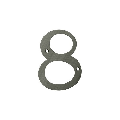 6" Height Residential House Number Number 8 Antique Nickel - pack of 10