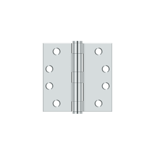Deltana S44HD26 4" Height X 4" Width Plain Bearing HD Mortise Commercial Hinge Square Corner Polished Chrome