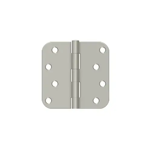 4" Height X 5/8" Radius Plain Bearing Mortise Door Hinge Radius Corner Satin Nickel Pair