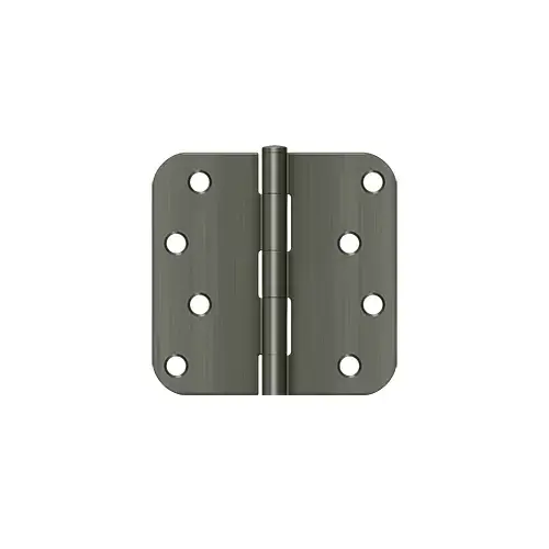 4" Height X 5/8" Radius Plain Bearing Mortise Door Hinge Radius Corner Antique Nickel Bulk Pac - 2 per pack x50 packs