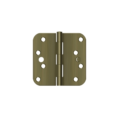 4" Height X 5/8" Radius Plain Bearing Mortise Door Hinge Radius Corner W/Security Antique Brass Bulk Pac - 2 per pack x50 packs