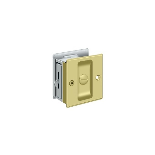 Heavy Duty Pocket Door Lock Privacy Polished Brass / Chrome