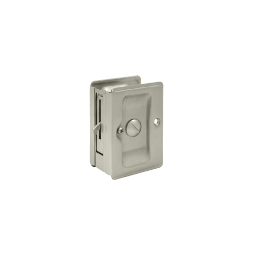 Heavy Duty Pocket Door Lock Privacy W/Adjustable Satin Nickel