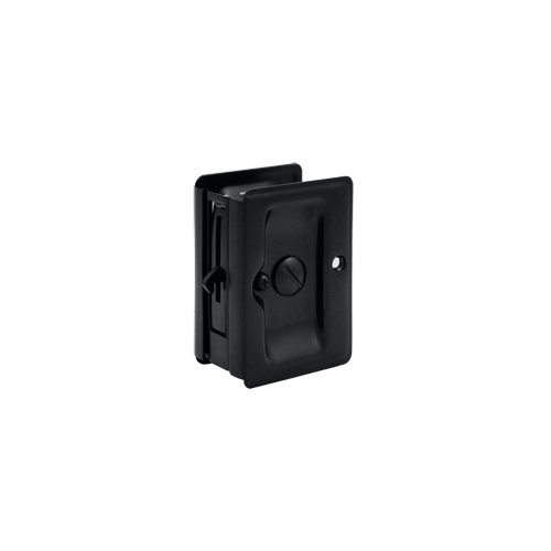 Heavy Duty Pocket Door Lock Privacy W/Adjustable Flat Black