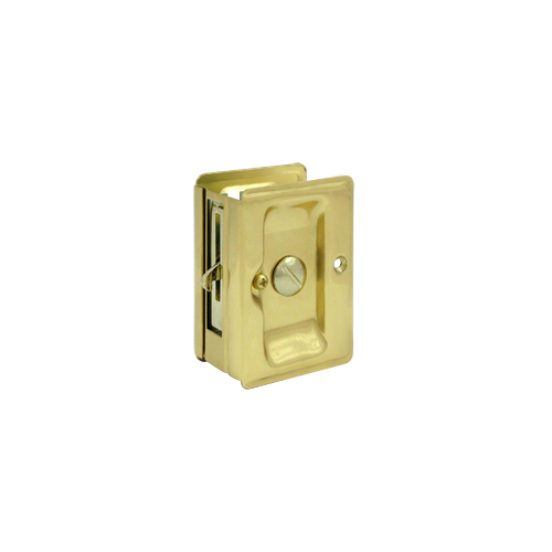 Heavy Duty Pocket Door Lock Privacy W/Adjustable Polished Brass