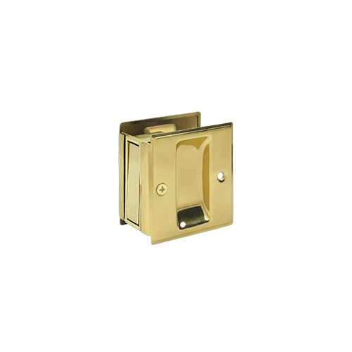 Heavy Duty Pocket Door Lock Passage Polished Brass