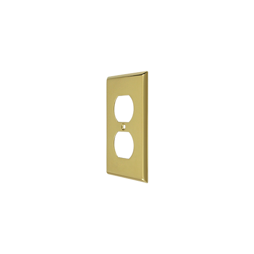 Deltana SWP4752U3 Switch Plate Cover 2 Receptacle Polished Brass