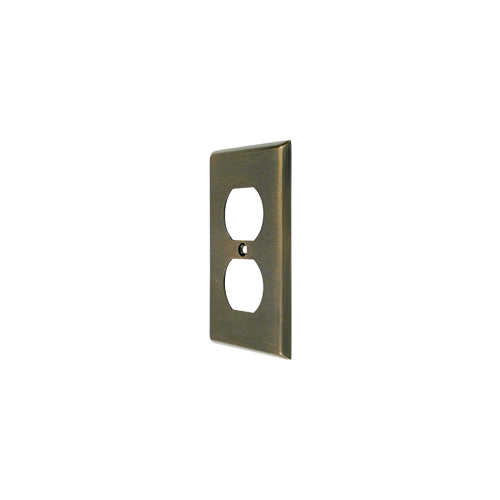 Deltana SWP4752U5 Switch Plate Cover 2 Receptacle Antique Brass