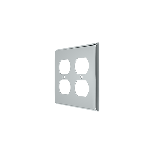 Deltana SWP4771U26 Switch Plate Cover 4 Receptacle Polished Chrome