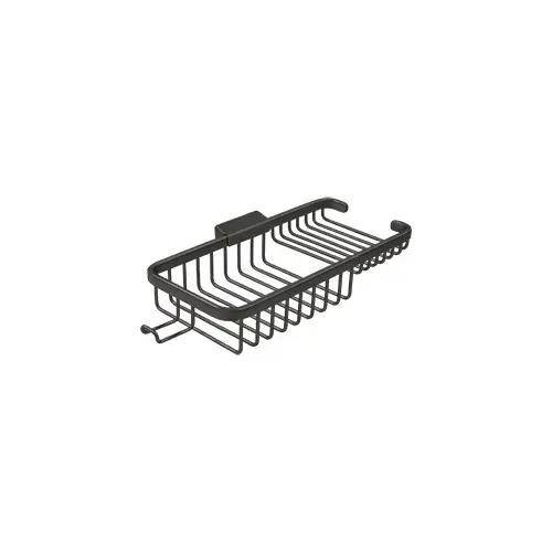 Deltana WBR1051HU10B 10-3/8" Length Rectangular Bathroom Wire Shower Basket Deep & Shallow W/Hook Oil Rubbed Bronze