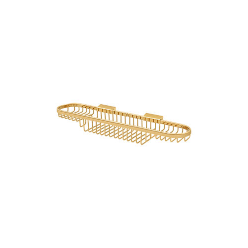 18" Length Wall Mounted Rectangular Shower Basket Lifetime Polished Brass