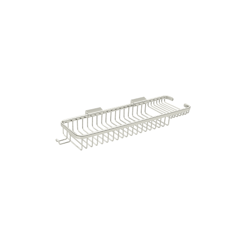 Deltana WBR1850HU14 17-3/4" Length Rectangular Bathroom Wire Shower Basket Deep & Shallow W/Hook Polished Nickel