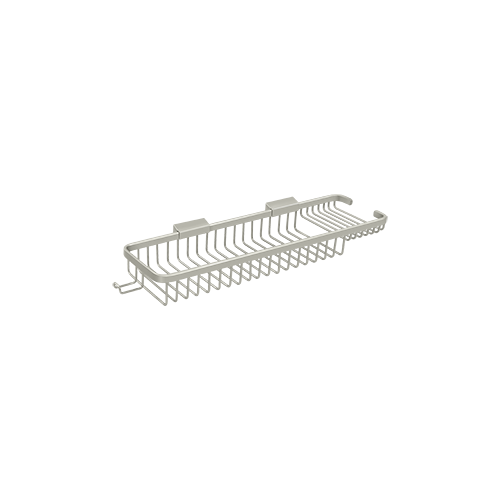Deltana WBR1850HU15 17-3/4" Length Rectangular Bathroom Wire Shower Basket Deep & Shallow W/Hook Satin Nickel