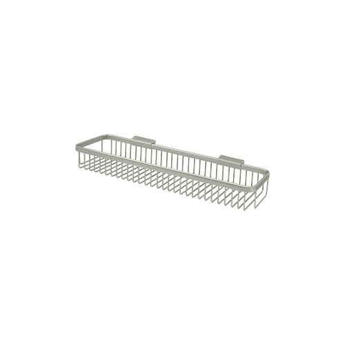 17-5/8" Length Rectangular Bathroom Wire Shower Basket Without Hook Satin Nickel