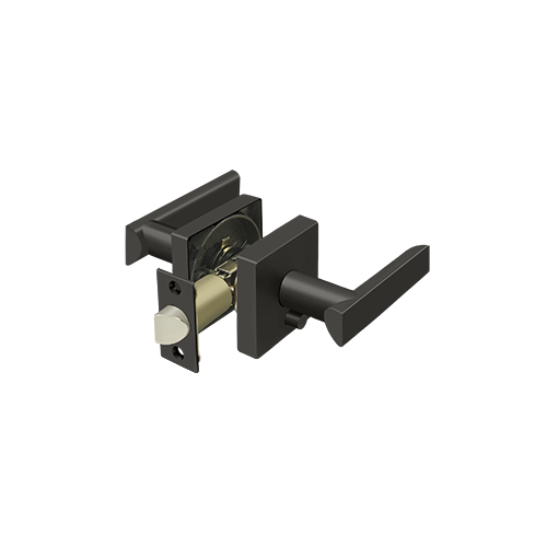 Deltana ZLLS2U10B-LH Elite Livingston Series Lever With Square Rose Privacy Left Handed Oil Rubbed Bronze