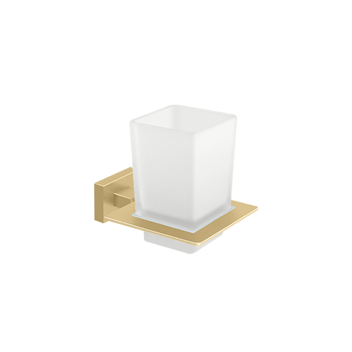 Deltana 55D2014-4 55D Series Frosted Glass Tumbler Set Brushed Brass