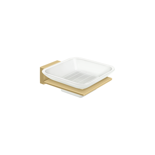 Deltana 55D2012-4 55D Series Frosted Glass Soap Holder Brushed Brass