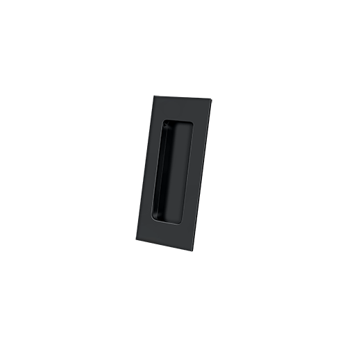 4" Height Pocket Door Rectangular Flush Pull Paint Black