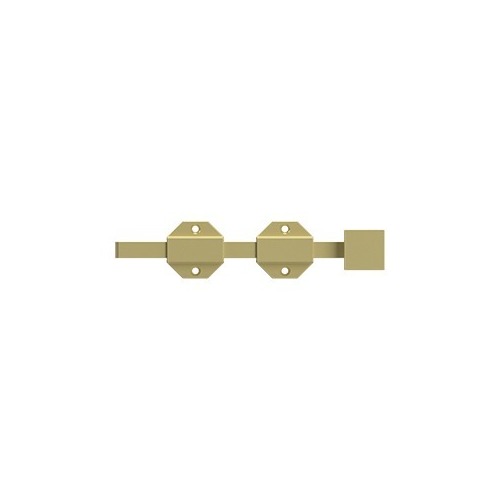 8" Modern Surface Bolt, HD, Solid Brass in Polished Brass