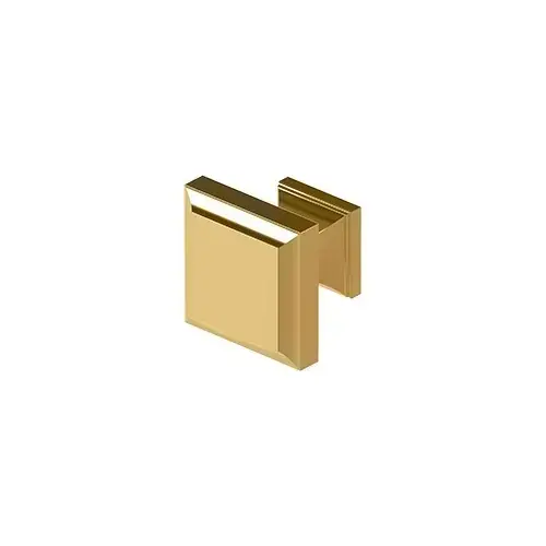 Square Knob, Decorative, 1-3/16" x 1-3/16" in PVD Polished Brass