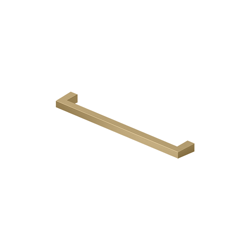 Modern Square Bar Pull, 8", HD, Solid Brass in Brushed Brass