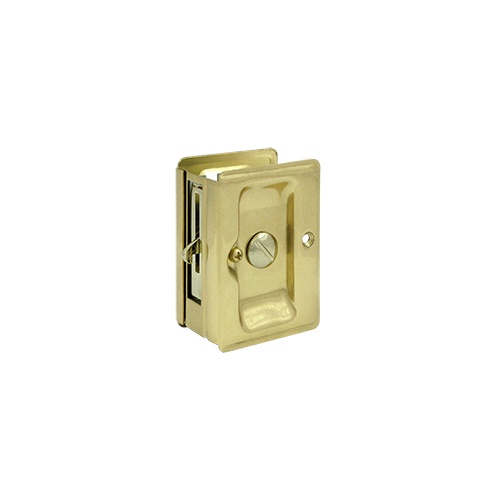 Deltana SDLA325U3-UNL Heavy Duty Pocket Door Lock Privacy W/Adjustable Unlacquered Brass