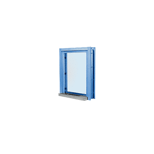 CRL C01W12P Powder Painted (Specify) Aluminum Clamp-On Frame Interior Glazed Exchange Window with 12" Shelf and Deal Tray