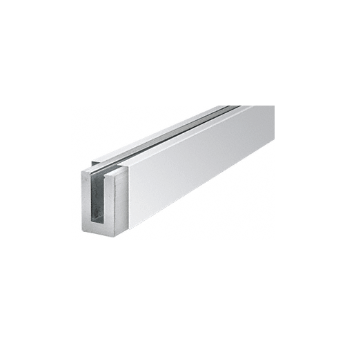 B7S Series Polished Stainless Custom Length Square Base Shoe for 3/4" Glass