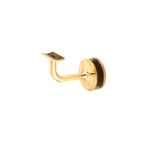Polished Brass Pismo Series Glass Mounted Hand Rail Bracket for 1-1/2" and 1.66" Diameter Hand Rail Tubing