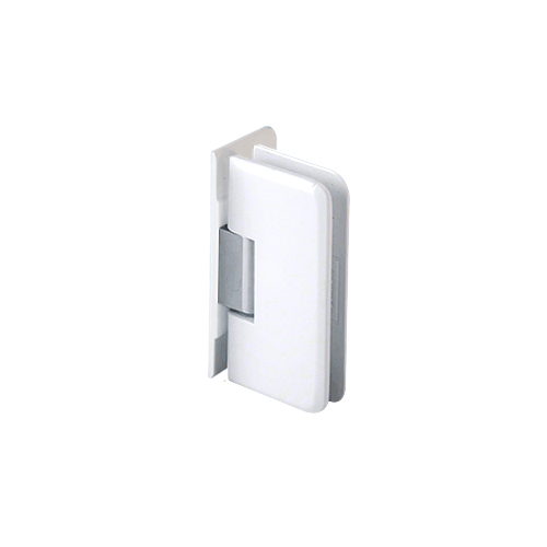 White with Chrome Accent Petite 044 Series Wall Mount Offset Back Plate Hinge