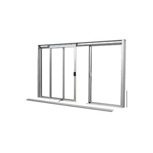 Satin Anodized DW Series Manual Deluxe Sliding Service Window OXO without Screen