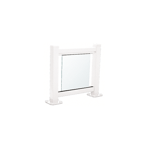 Sky White 350 Series Aluminum Glass Railing System Small Showroom Display- No Base