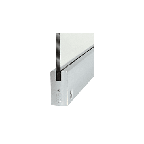CRL DR4SBS12SL Brushed Stainless 1/2" Glass 4" Square Door Rail With Lock - 35-3/4" Length