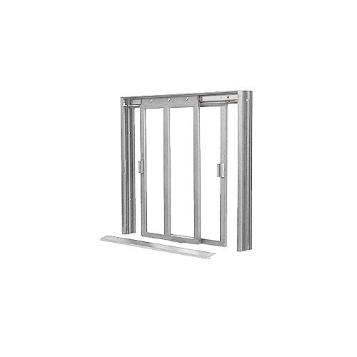 CRL DW4200A Satin Anodized DW Series Two Panel Manual Deluxe Sliding Service Window XX Without Screen