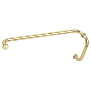 CRL BM8X24BR Polished Brass 8" Pull Handle and 24" Towel Bar BM Series Combination With Metal Washers