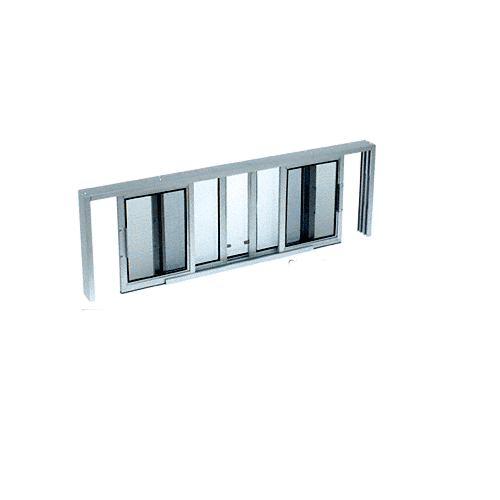Satin Anodized Horizontal Sliding Service Window XOX Format With 1/2" Insulating Glass With Screen