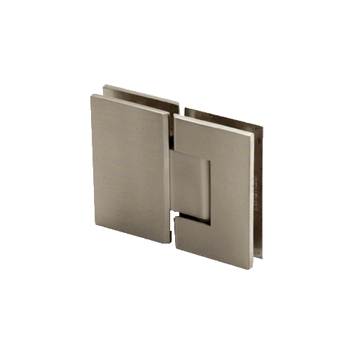 Brushed Nickel Junior Geneva 580 Series 180 Degree Glass-to-Glass Hinge with 5 Degree Pin Preset