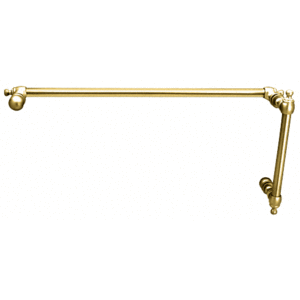 CRL C0L6X24BR Polished Brass Colonial Style Combination 6" Pull Handle With 24" Towel Bar
