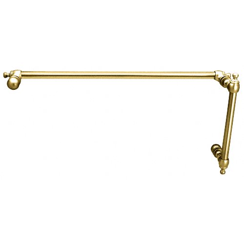 Polished Brass Colonial Style Combination 6" Pull Handle With 24" Towel Bar