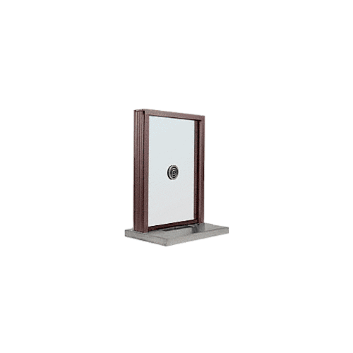 Dark Bronze Aluminum Standard Inset Frame Exterior Glazed Exchange Window with 18" Shelf and Deal Tray