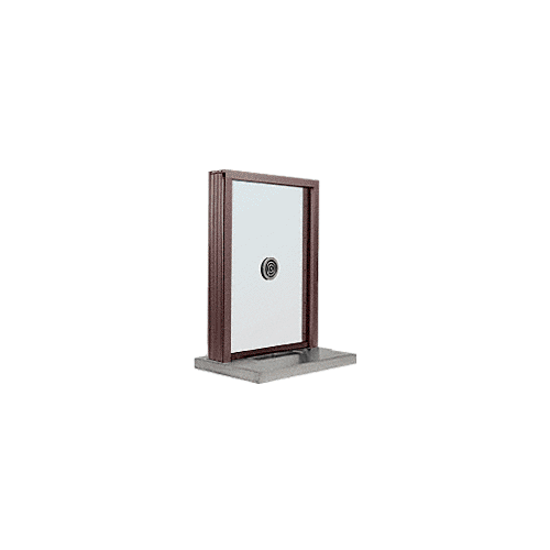 CRL S1EW18DU Dark Bronze Aluminum Standard Inset Frame Exterior Glazed Exchange Window with 18" Shelf and Deal Tray