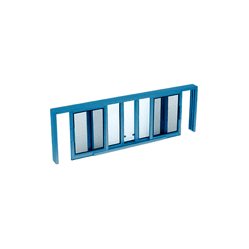 Custom Powder Painted Horizontal Sliding Service Window XOX Format with 1/4" Glass with Screen