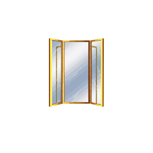 Brite Gold Anodized Custom Size Triple Mirror Frame