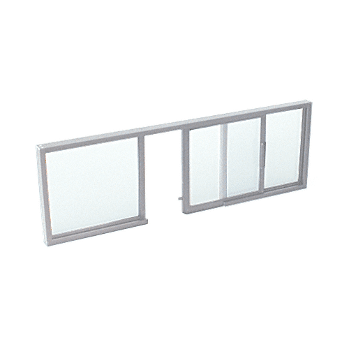 Satin Anodized Horizontal Sliding Service Window OXO Format with 1/2" Vinyl Only for I.G. No Screen