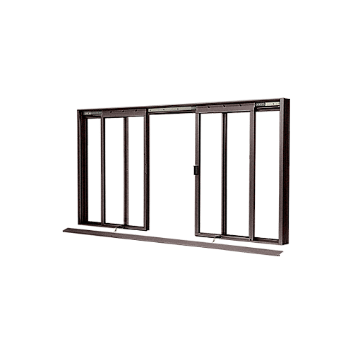 CRL DW3400DU Duranodic Bronze DW Series Four Panel Manual Deluxe Sliding Service Window OXXO without Screen